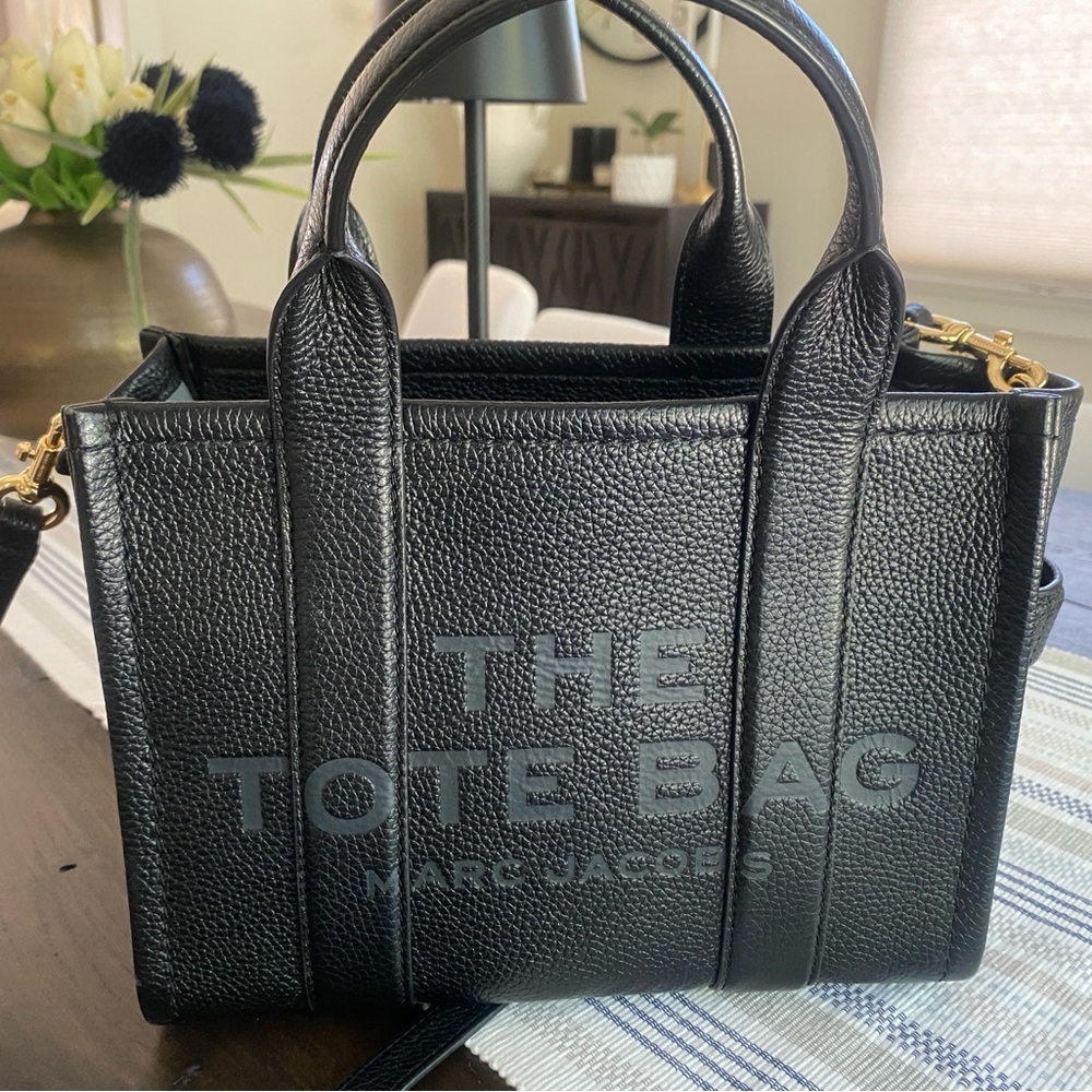 Marc Jacobs Black Leather Tote Bag